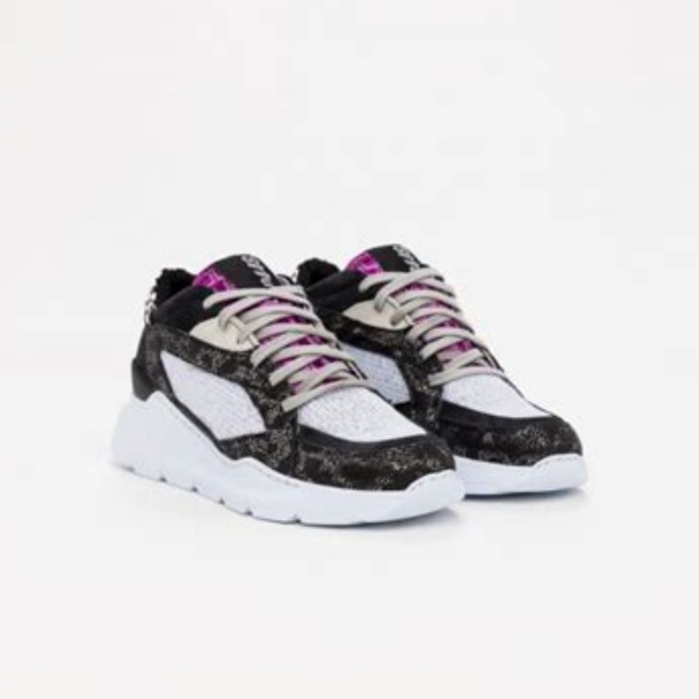 P448 Leia Coated Metallic Wedge Sneakers Size 7 US / 37 EU